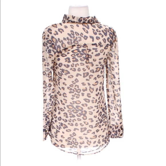 Mudd Sheer Cheetah Print Blouse - Picture 2 of 16